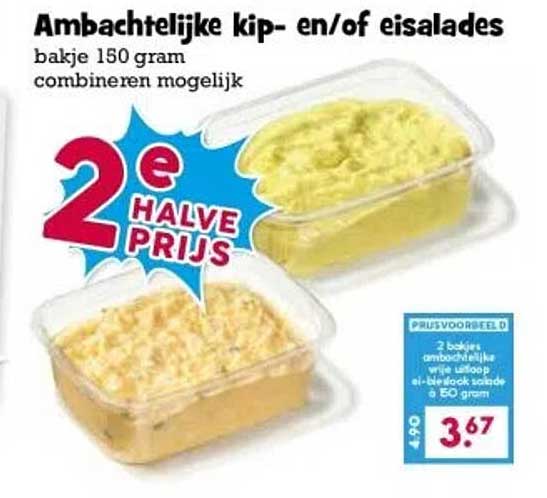 Ambachtelijke kip- en/of eisalades