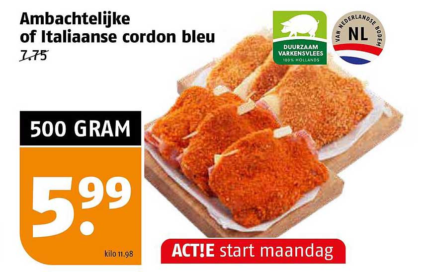 Ambachtelijke of Italiaanse cordon bleu