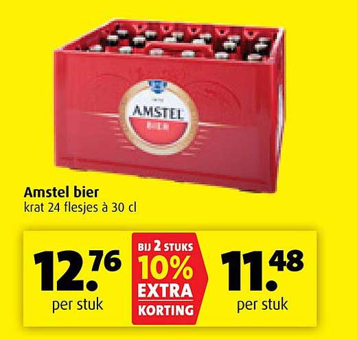 Amstel bier krat 24 flesjes à 30 cl