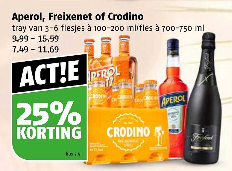 Aperol, Freixenet of Crodino tray van 3-6 flesjes à 100-200 ml/fles à 700-750 ml