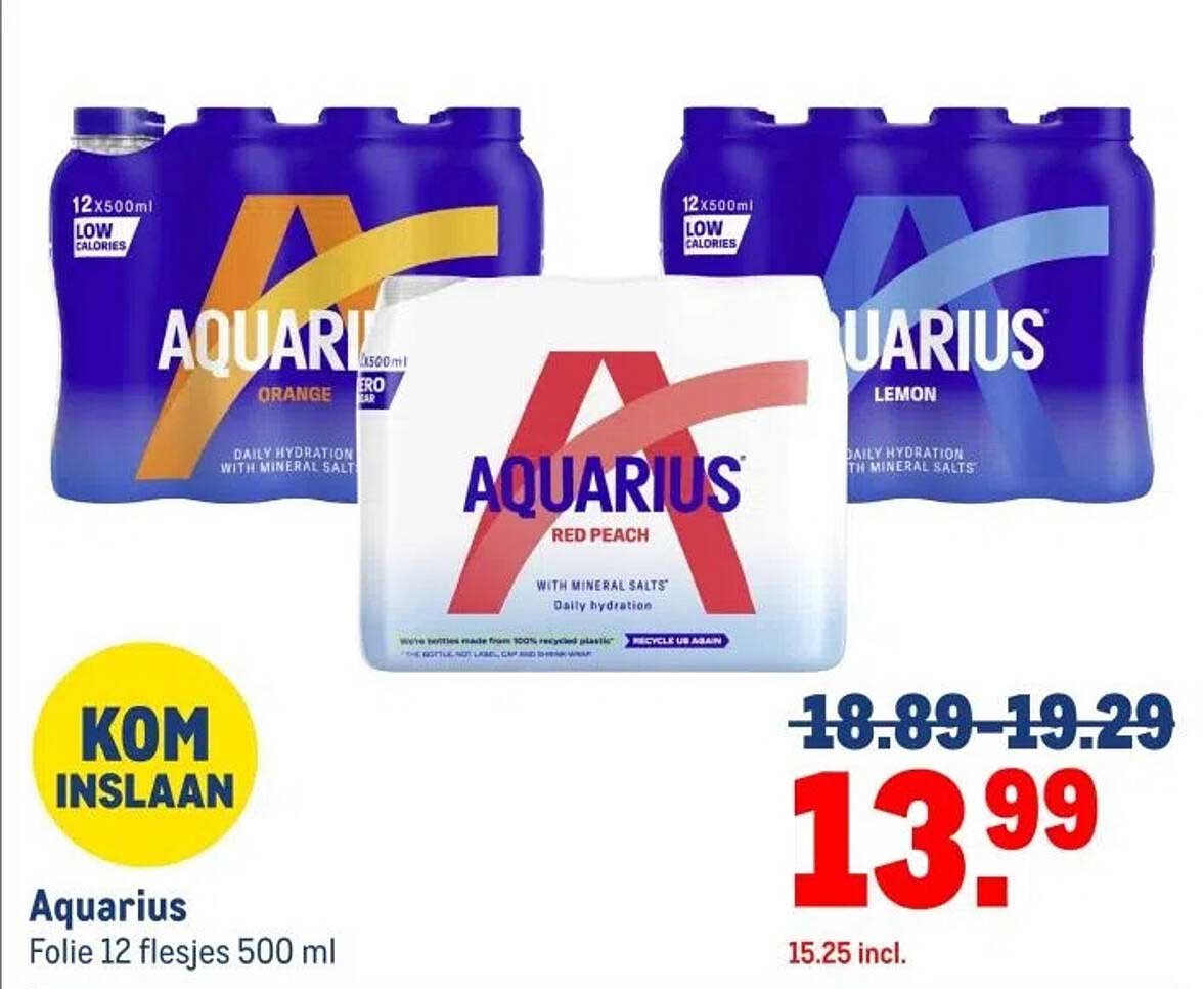 Aquarius Folie 12 flesjes 500 ml
