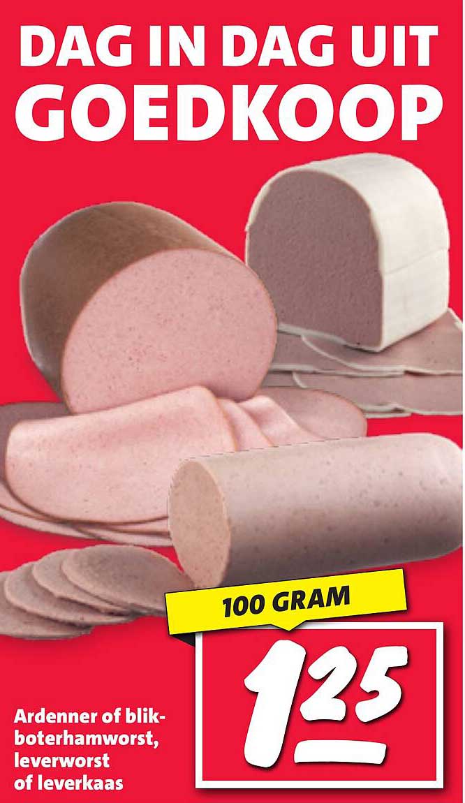 Ardenner of blik-boterhamworst, leverworst of leverkaas