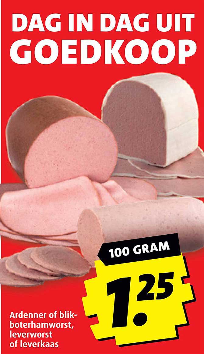 Ardenner of blikken-boterhamworst, leverworst of leverkaas