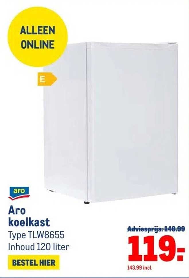 Aro koelkast Type TLW8655 Inhoud 120 liter