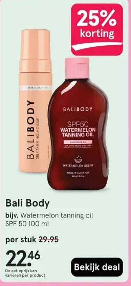 Bali Body Watermelon tanning oil SPF 50 100 ml