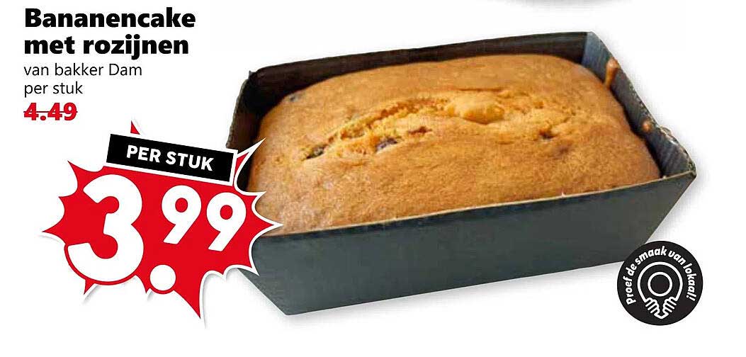 Bananencake met rozijnen