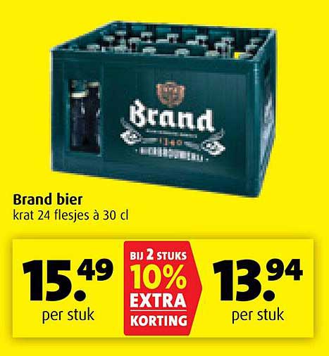 Brand bier krat 24 flesjes à 30 cl