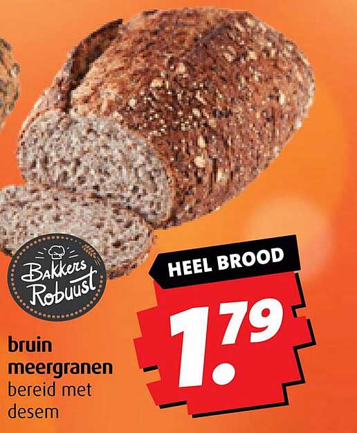 Bruin meergranen brood bereid met desem