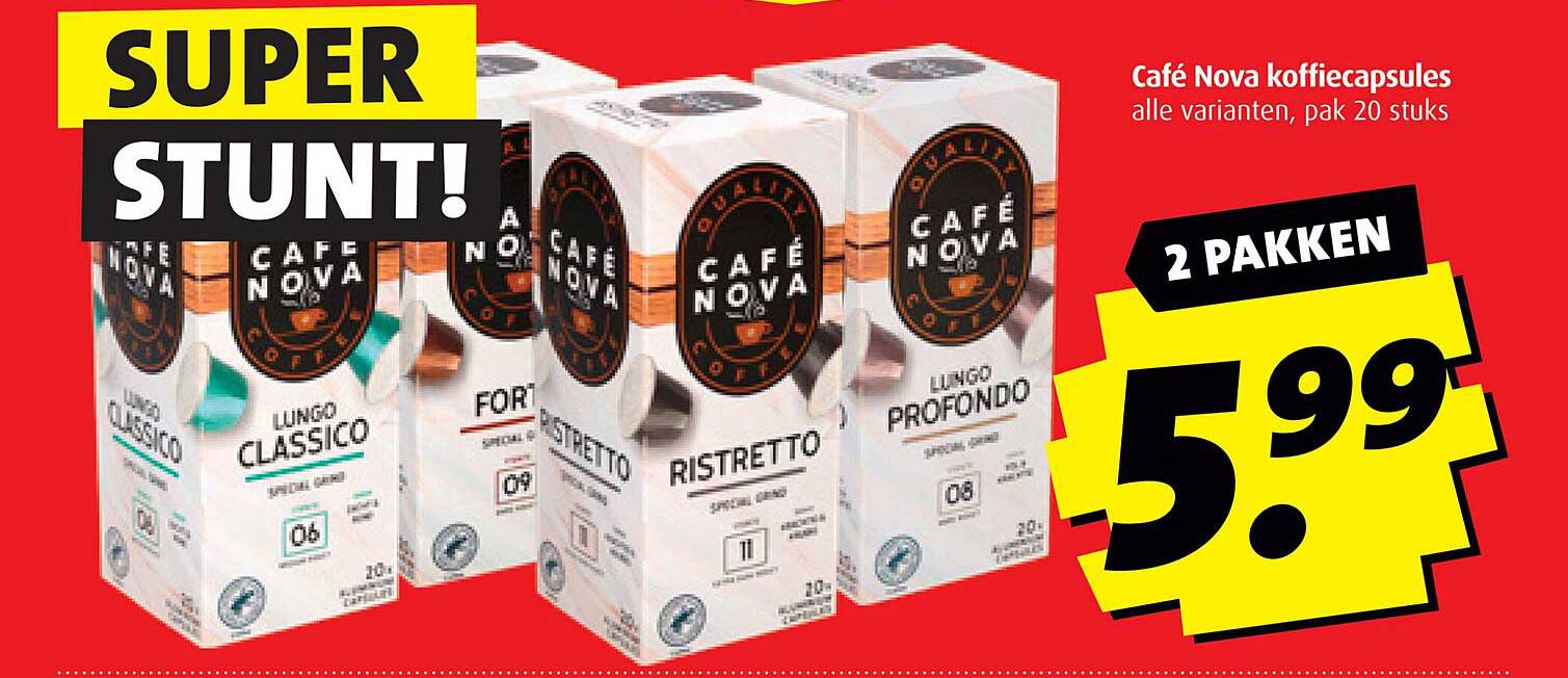 Café Nova koffiecapsules alle varianten, pak 20 stuks