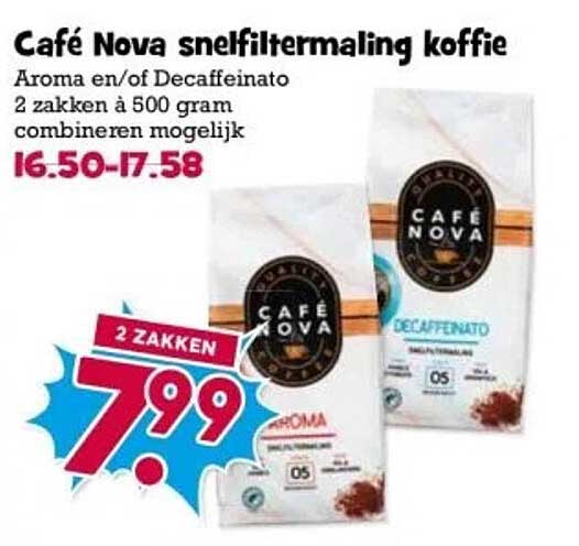 Café Nova snelfiltermaling koffie