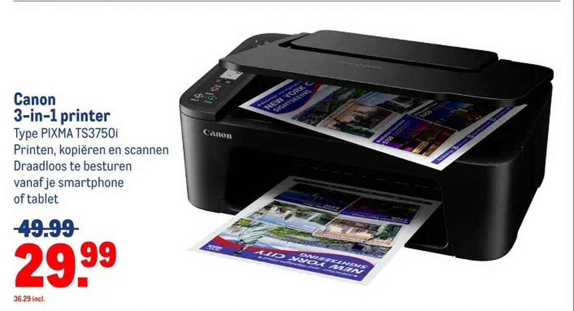 Canon 3-in-1 printer Type PIXMA TS3750i