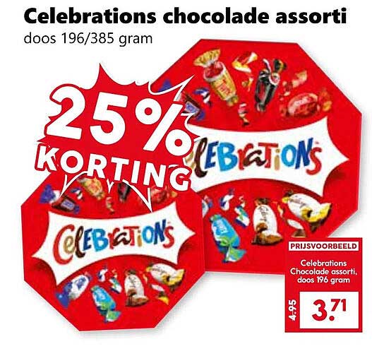 Celebrations chocolade assorti doos 196/385 gram