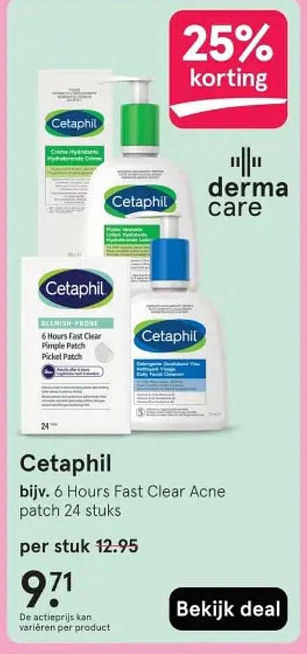 Cetaphil bijv. 6 Hours Fast Clear Acne patch 24 stuks