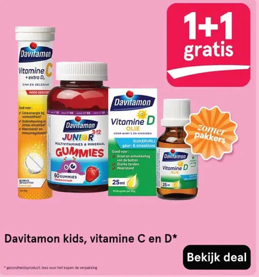 Davitamon kids, vitamine C en D