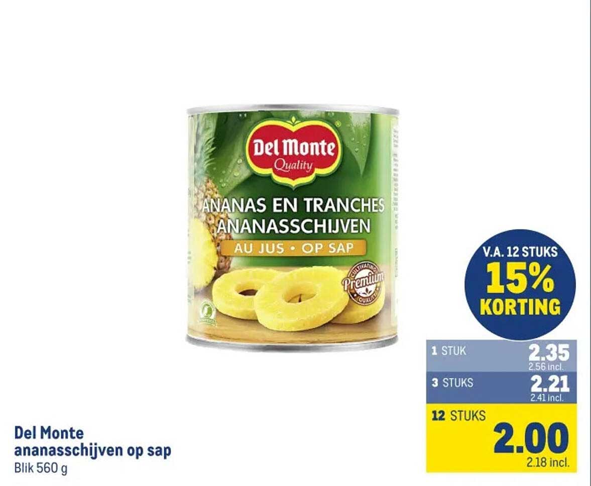 Del Monte ananasschijven op sap