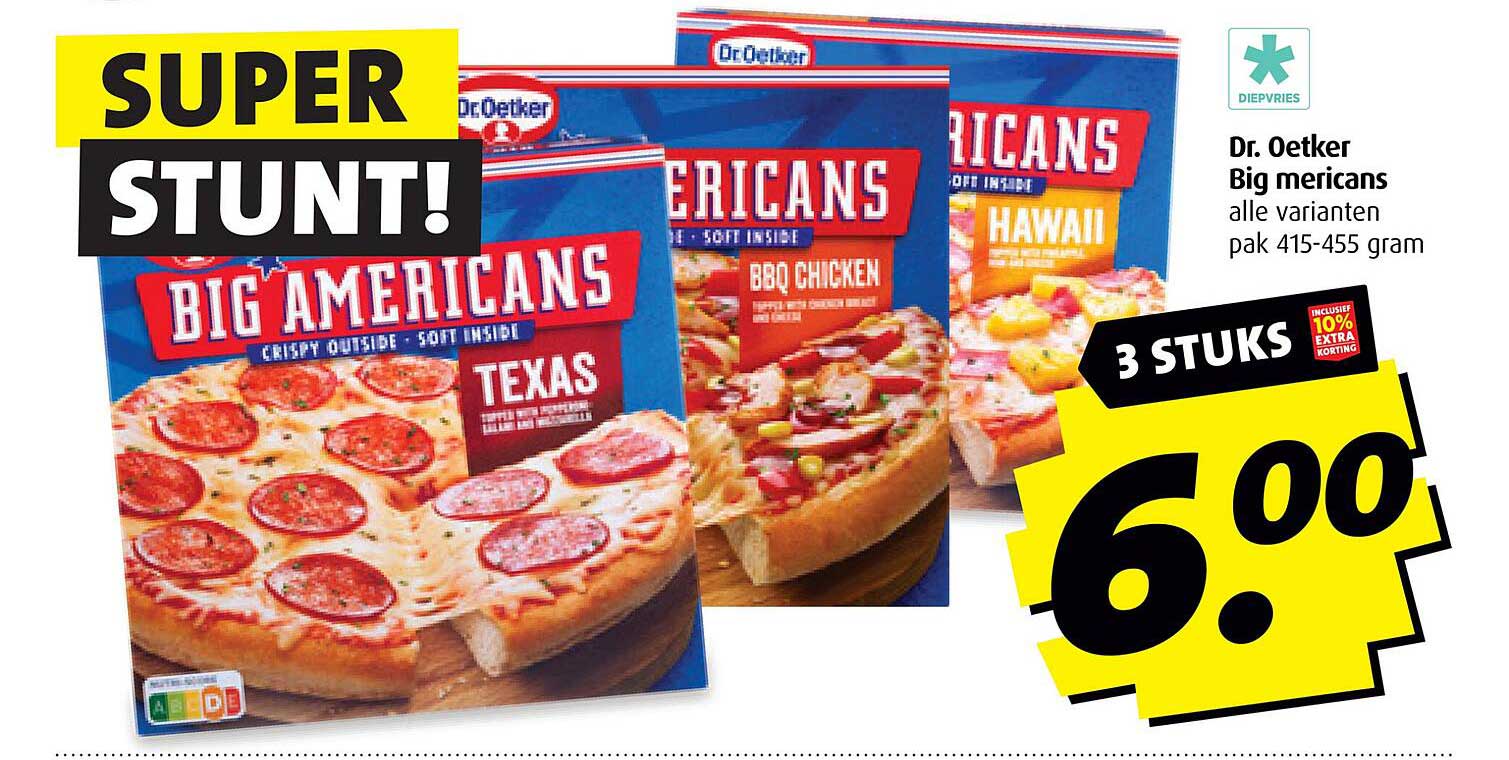 Dr. Oetker Big Americans 3 stuks voor 6,00