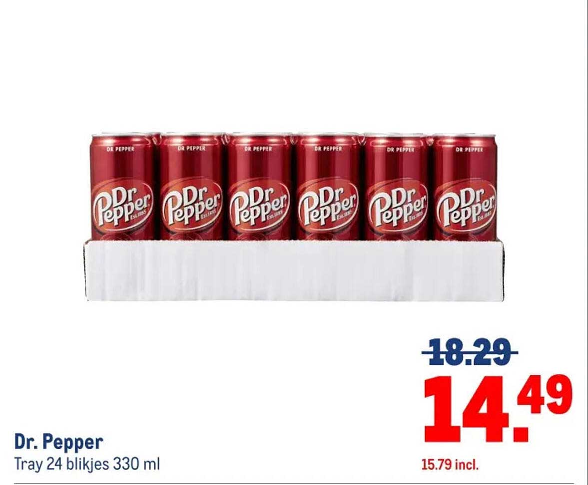 Dr. Pepper Tray 24 blikjes 330 ml