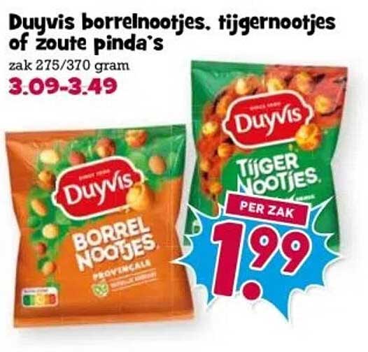 Duyvis borrelnootjes, tijgernootjes of Zoute pinda's