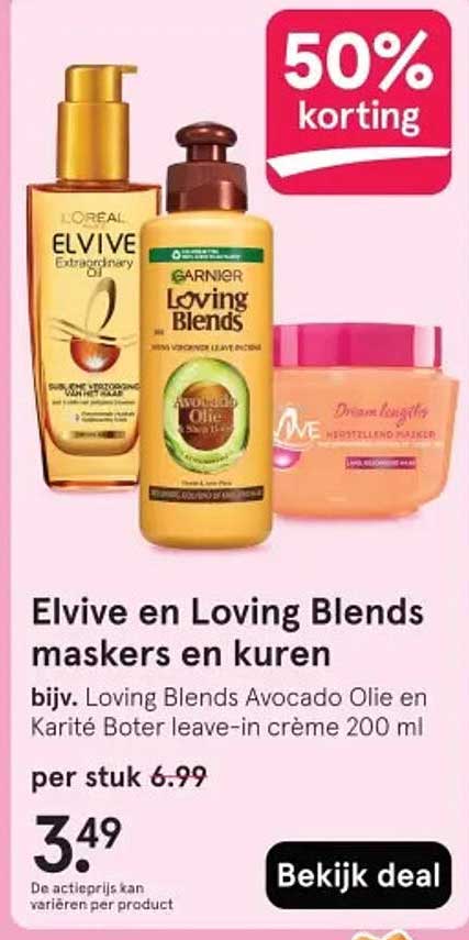 Elvive en Loving Blends maskers en kuren