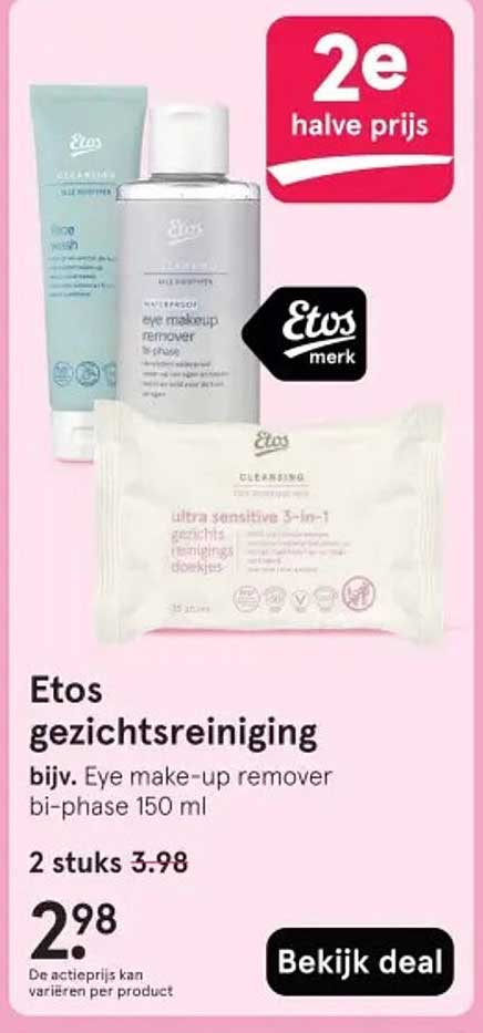 Etos gezichtsreiniging bijv. Eye make-up remover bi-phase 150 ml