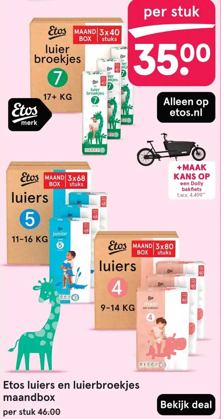 Etos luiers en luierbroekjes maandbox