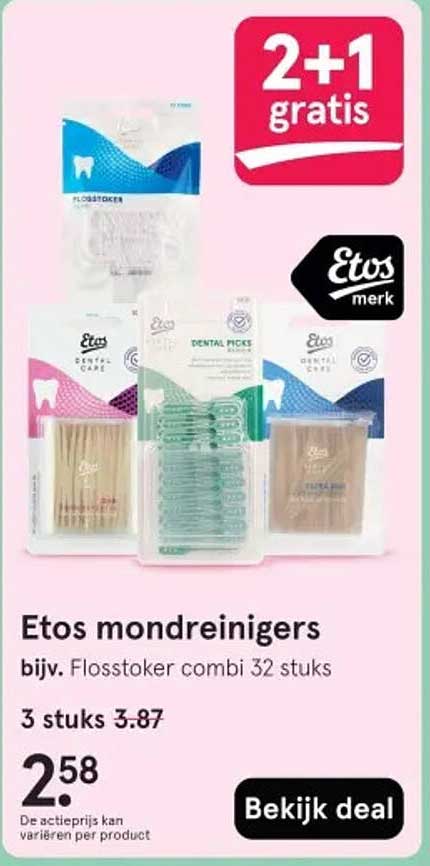 Etos mondreinigers bijv. Flosstoker combi 32 stuks