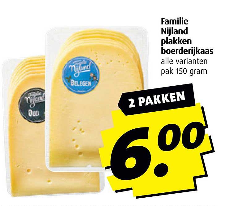 Familie Nijland plakken boerderijkaas alle varianten pak 150 gram