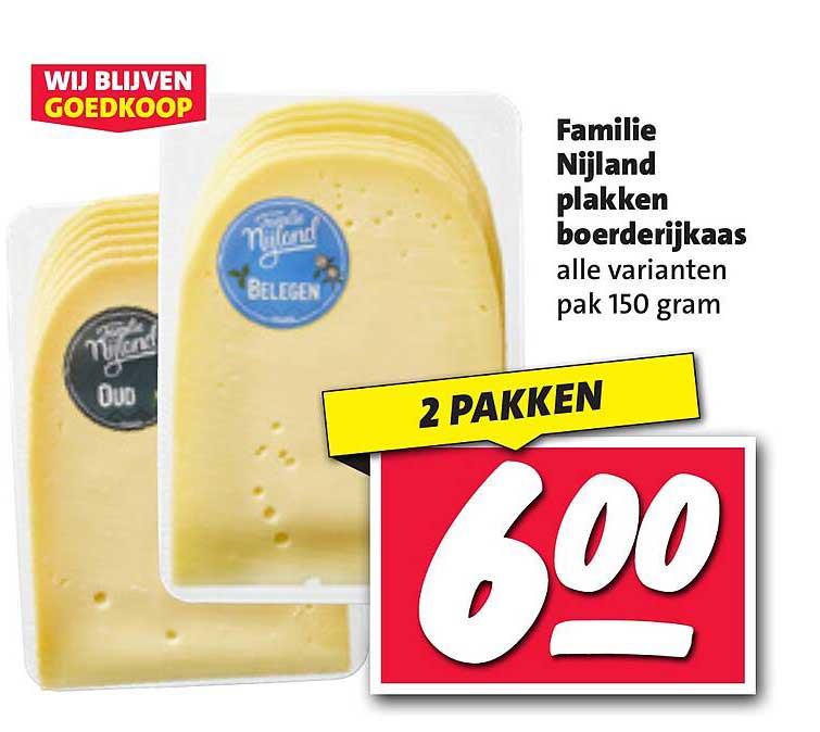 Familie Nijland plakken boerderijkaas alle varianten pak 150 gram
