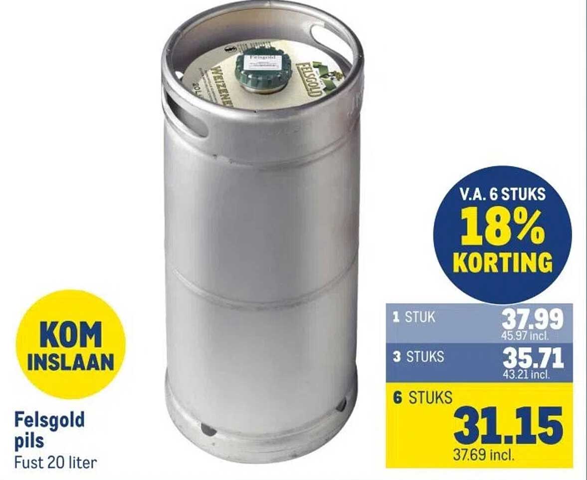 Felsgold pils Fust 20 liter