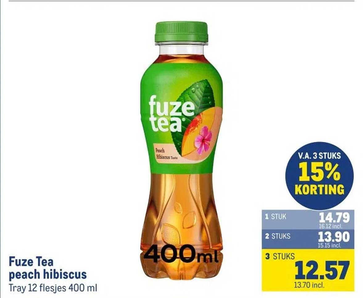 Fuze Tea peach hibiscus Tray 12 flesjes 400 ml
