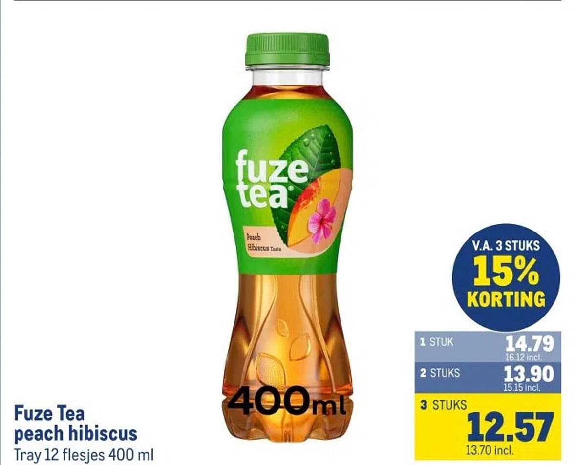 Fuze Tea peach hibiscus Tray 12 flesjes 400 ml