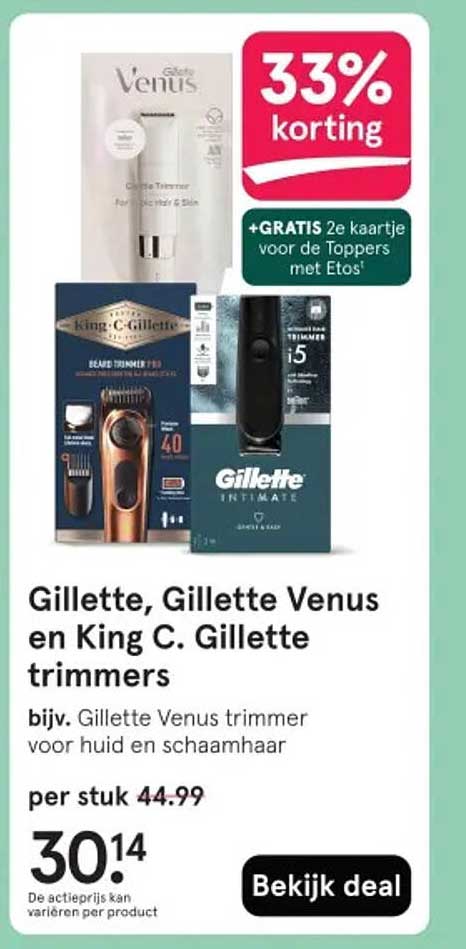 Gillette, Gillette Venus en King C. Gillette trimmers