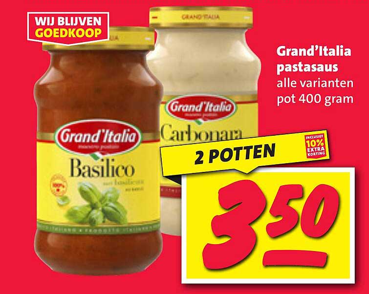 Grand'Italia pastasaus alle varianten pot 400 gram