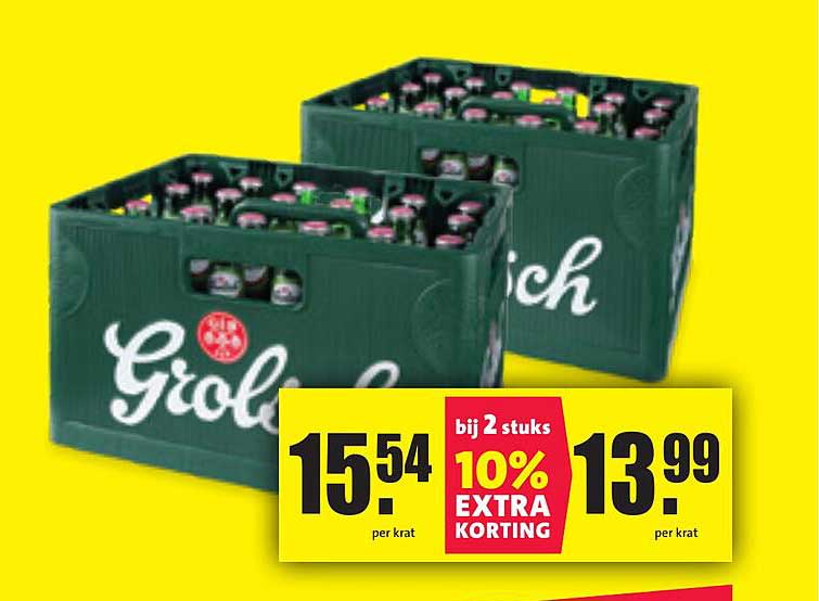 Grolsch Bier 2 Kratten voor maar €13,99 per krat