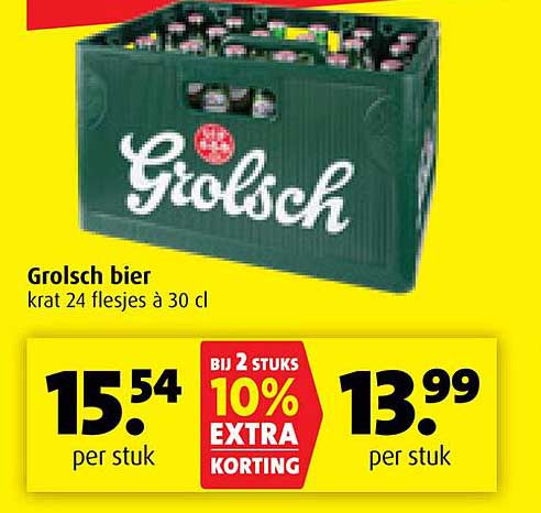 Grolsch bier krat 24 flesjes à 30 cl