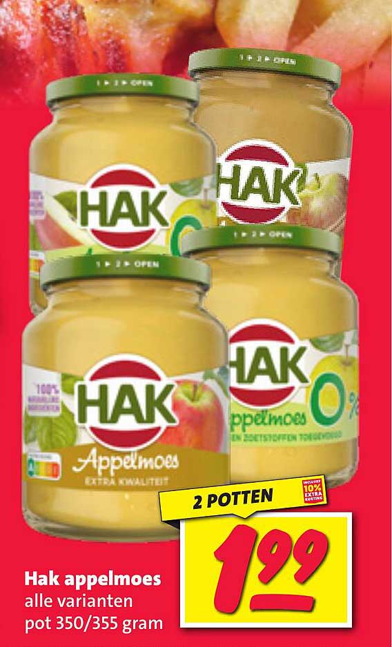 Hak appelmoes alle varianten pot 350/355 gram