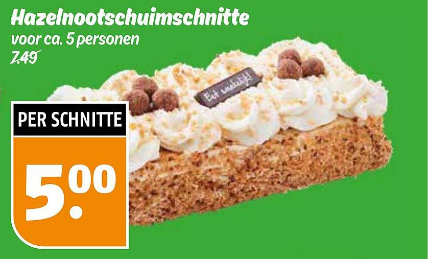 Hazelnootschuimschnitte voor ca. 5 personen