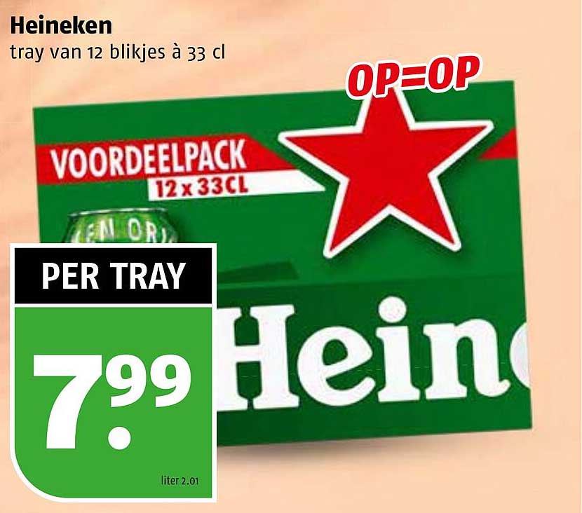 Heineken tray van 12 blijkjes à 33 cl