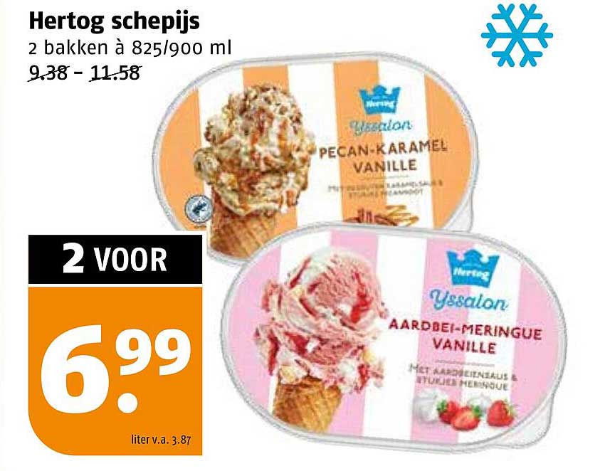 Hertog schepijs 2 bakken à 825/900 ml