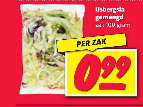 IJsbergsla gemengd zak 100 gram