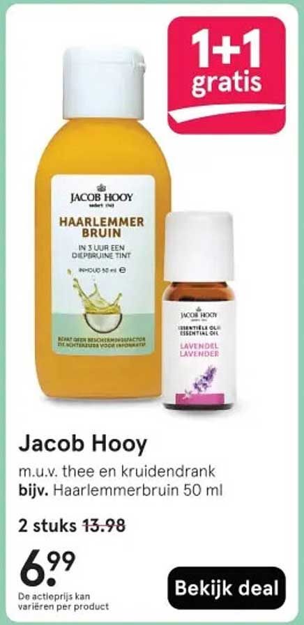 Jacob Hooy Haarlemmer Bruin + Essentiele Olie Lavendel 50 ml