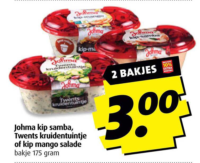Johma kip samba, Twents kruidentuintje of kip mango salade