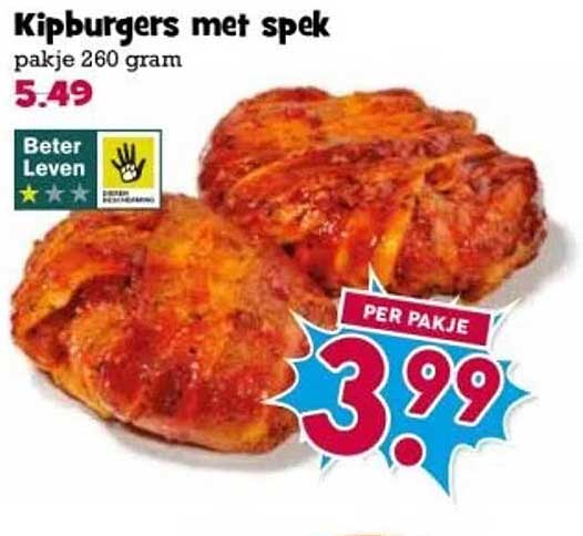 Kipburgers met spek
