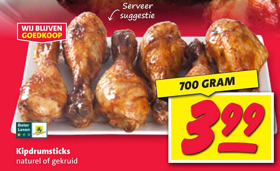 Kipdrumsticks naturel of gekruid