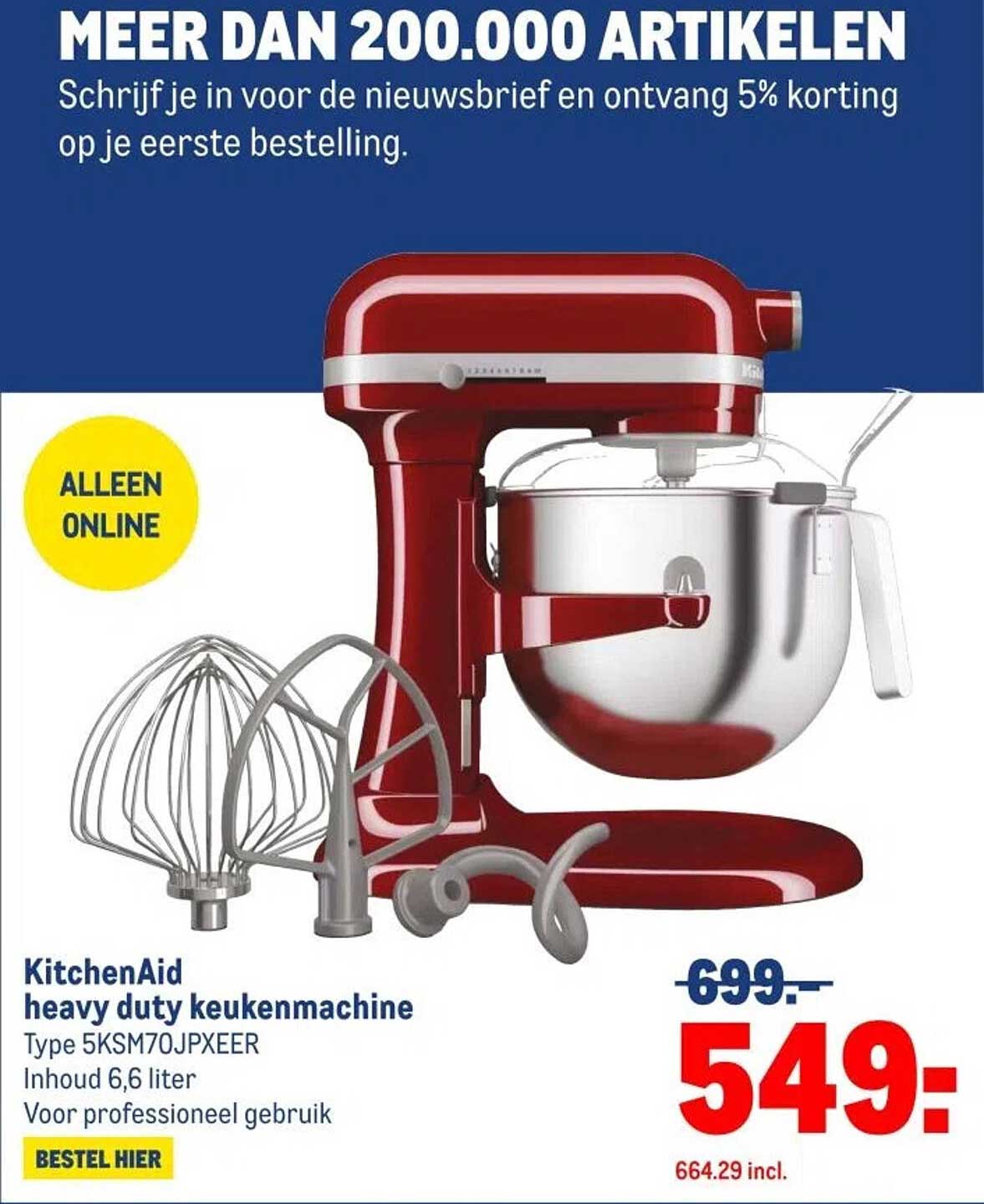 KitchenAid heavy duty keukenmachine Type 5KSM70JPXEER