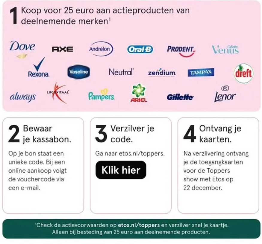 Koop voor 25 euro aan actieproducten van deelnemende merken