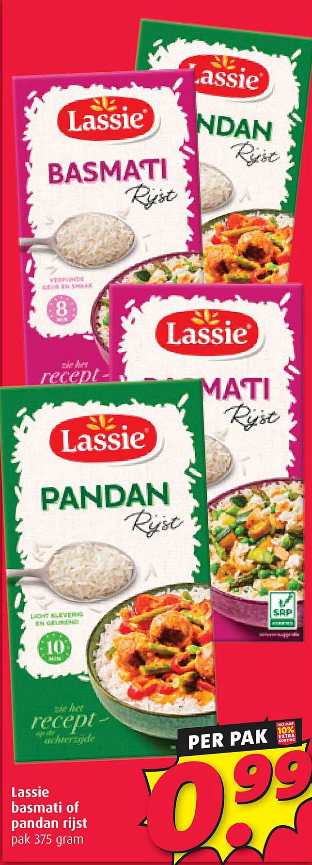 Lassie basmati of pandan rijst pak 375 gram