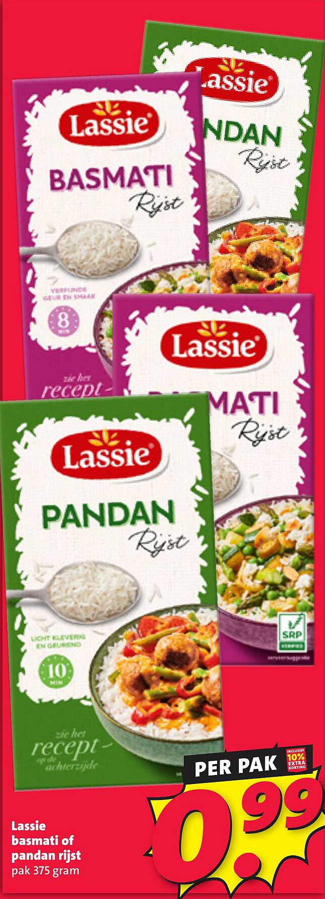 Lassie basmati of pandan rijst pak 375 gram