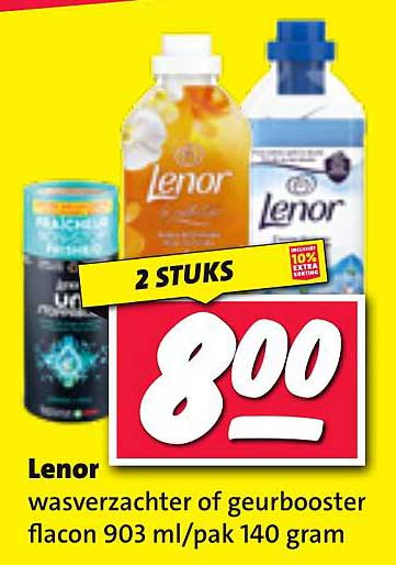 Lenor wasverzachter of geurboster flacon 903 ml/pak 140 gram