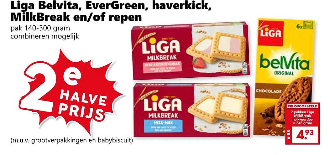 Liga Belvita, EverGreen, haverkick, MilkBreak en/of repen